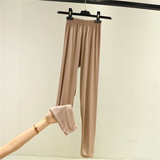 夏季薄款莫代尔打底裤女高腰纯色修身内穿秋裤弹力紧身九分裤秋裤