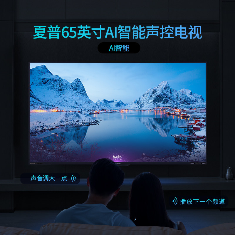 夏普4t-m65q6ea 65英寸4k高清全面屏 夏普平板电视