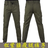 Летние хлопковые тонкие зеленые дышащие износостойкие штаны для работы, свободный прямой крой