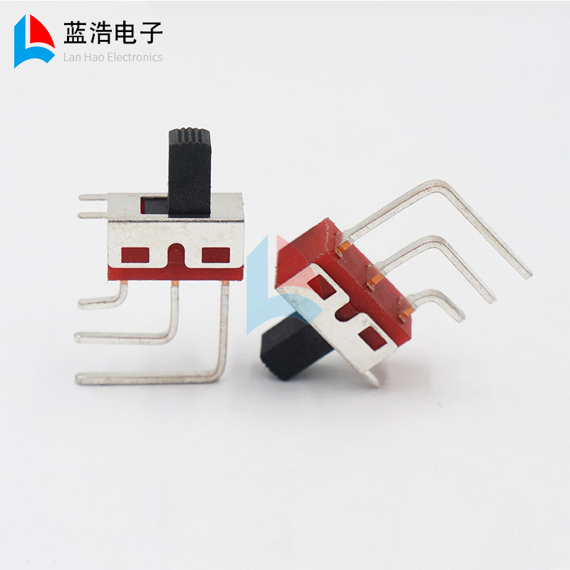 SS-12D08 2档3脚弯脚拨动开关3脚立式90度音响功放大电流滑动开关 - 图0