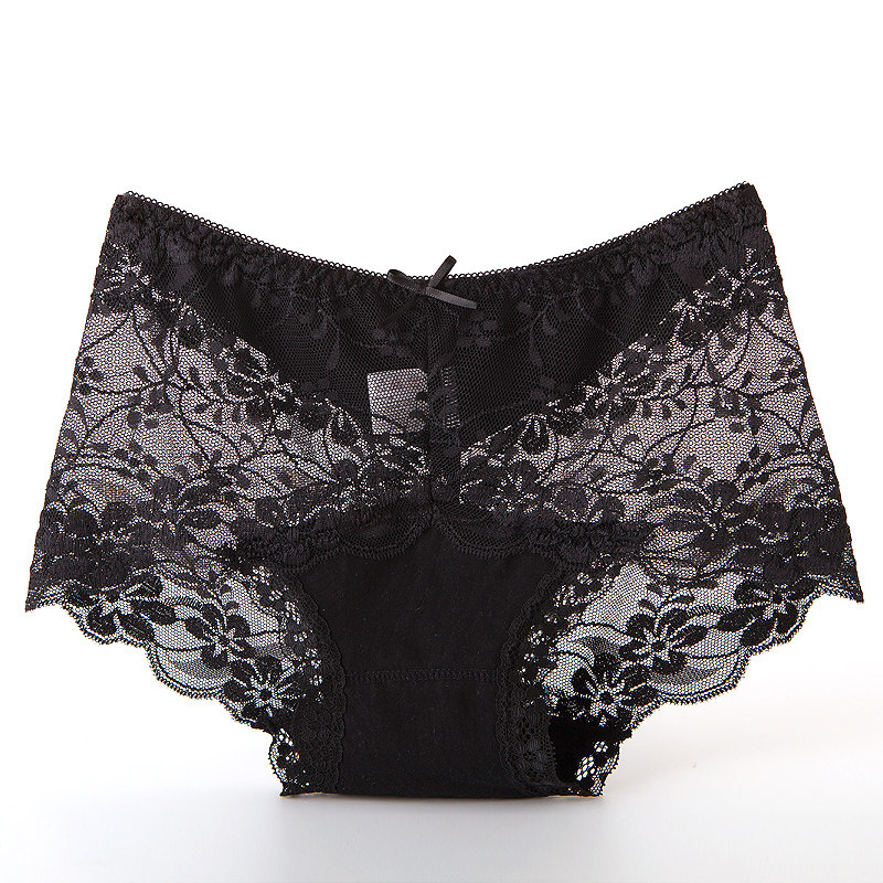 中腰内裤女蕾丝性感火辣棉质裆无痕短裤透明少女士大码简约三角裤,淘宝优惠券,粉丝福利购,淘宝优惠卷
