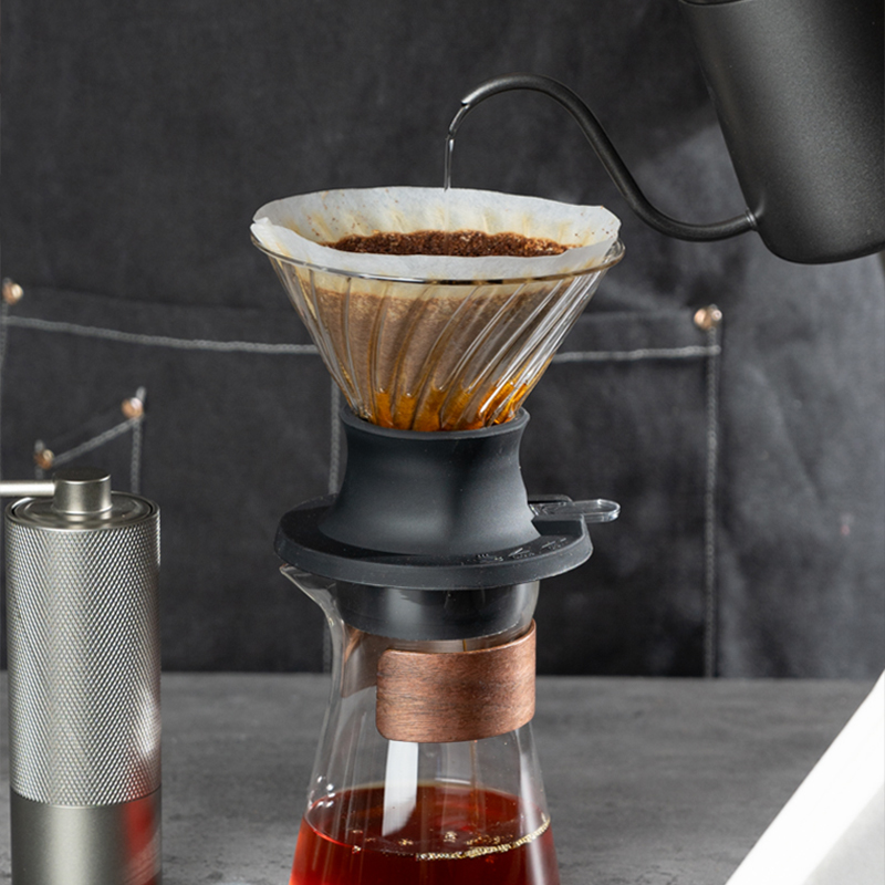 聪明杯咖啡壶套装 控流手冲壶V60滤杯滴滤式手冲咖啡壶钢芯磨豆机 - 图0