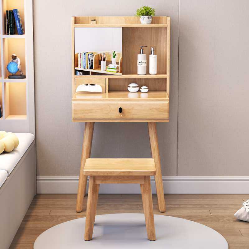 全实木梳妆台卧室原木化妆桌北欧网红带灯简约推拉收纳储物化妆台,淘宝优惠券,粉丝福利购,淘宝优惠卷