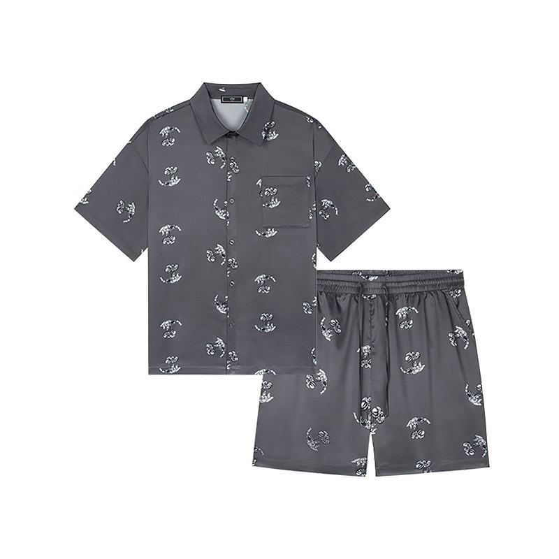 gxg夏季男冰丝仿真丝短袖可爱睡衣 gxg内衣睡衣/家居服套装