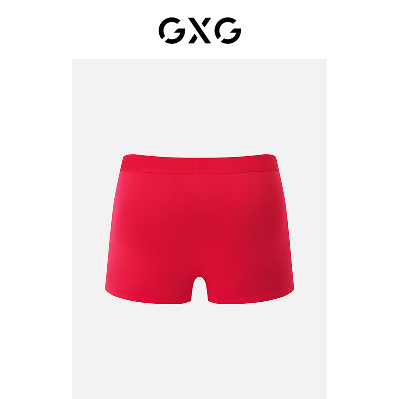 GXG男士内裤 【3条装】本命年内裤男红色内裤结婚平角短裤男