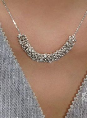 轻奢高级感锆石项链微镶钻石简约百搭麦穗吊坠时尚颈链choker