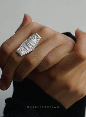 【K社制造】银戒指超薄夸张戒指民族风戒指小众戒指百搭时尚