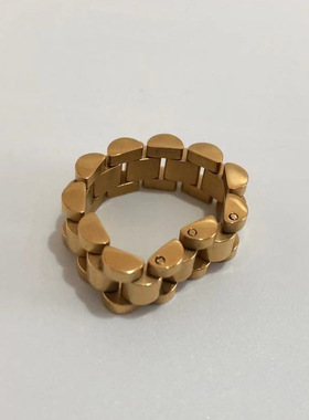 【K社制造】轻奢简约欧美嘻哈港台hiphop小众链条指环戒指女