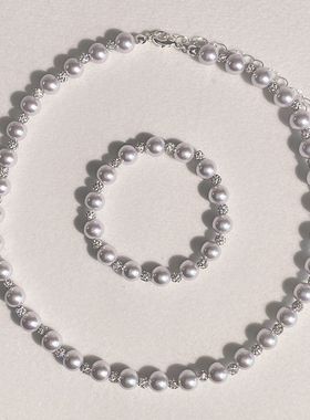 新款锆石星球珍珠手链女式小众精致轻奢手镯新款穿珠手链手环时尚