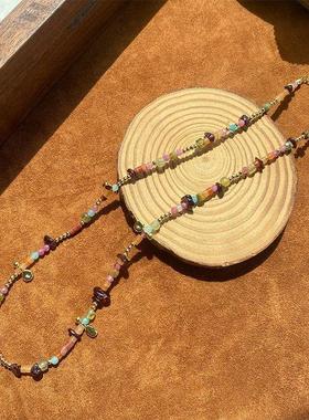 彩虹碎石点点项链法式时尚轻奢精致潮流小众设计高级感