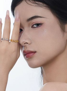 韩版简约小巧S925纯银满天星指环ins冷淡风小众设计戒指