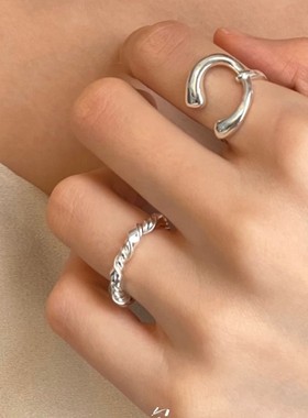 【K社制造】戒指s925纯银不规则开口高级感首饰风轻奢男女通用