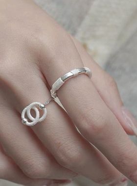 【K社制造】弦花丝银戒指 纯手工编织原创小众设计感新中式简约