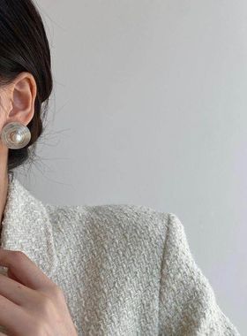 【K社制造】银复古夸张圆圈马耳环耳钉女轻奢小众文艺耳饰耳钉