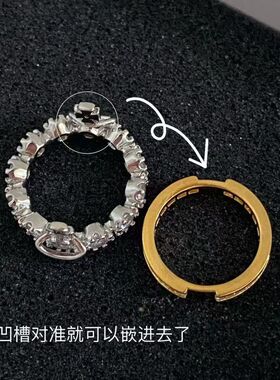 戒指女欧美ins小众设计感双层闪钻土星高级感指环