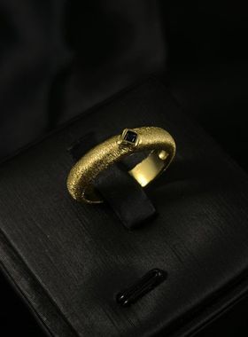 【K社制造】意大利拉丝手工工艺戒指 简约单品 铜镀18k金开口