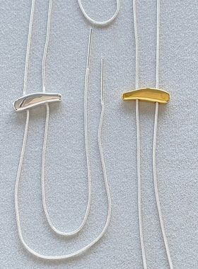 日韩ins风金属细长链条撞色卡扣可抽拉项链时尚简约小众设计颈链