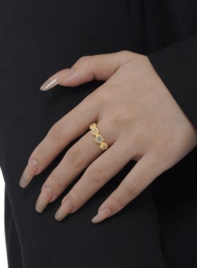 手饰锆石925纯银不掉色戒指韩版