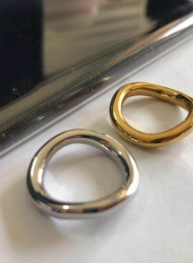 【K社制造】春夏新款简约欧美金属镀金波浪形黄铜镀金戒指女式