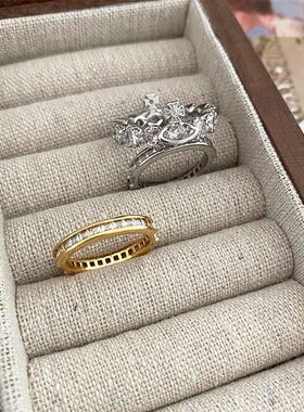 欧美时尚轻奢个性锆石戒指女小众高级轻奢一款两戴可拆卸指