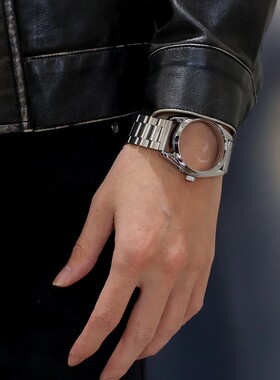 经典镂空手表链式手链秀款小众设计极简钛钢表带手环男女