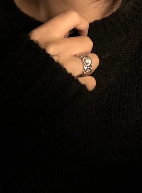 制造权志龙同款小雏菊情侣银指环