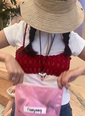 【K社制造】韩国博主爱心心形项链女欧美简约风个性打结锁骨链