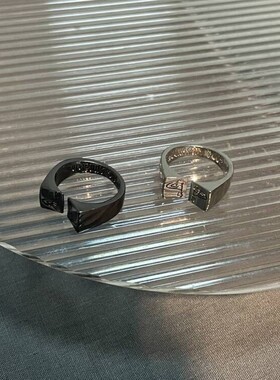 刻印戒指土星开口指环男女个性logo