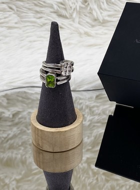 【K社制造】双面彩钻戒指小众个性设计高级感双色薄片带钻戒指