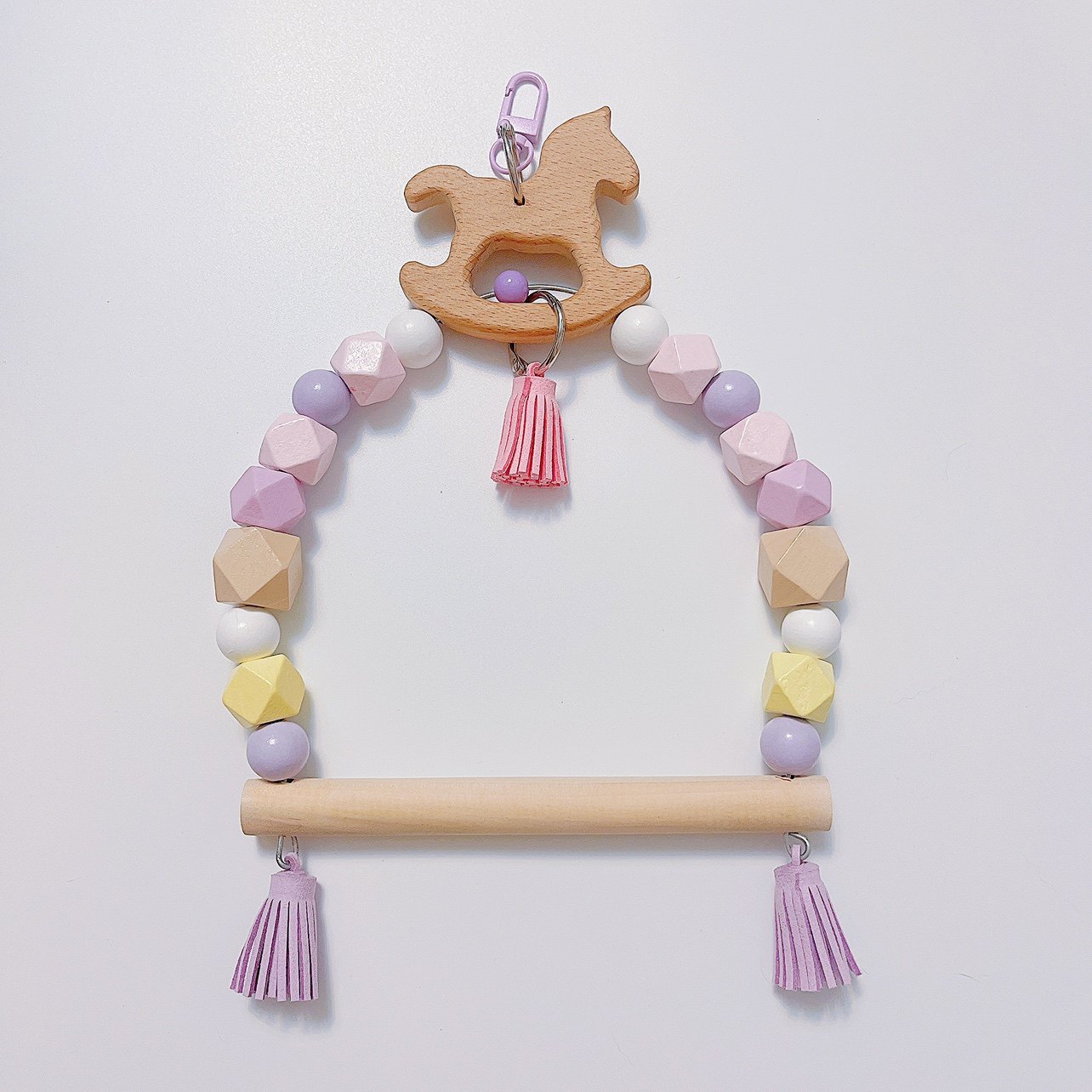 8玖-中小型鹦鹉马卡龙色啃咬玩具秋千站架攀爬梯鹦鹉鸟具玩具鸟笼,淘宝优惠券,粉丝福利购,淘宝优惠卷