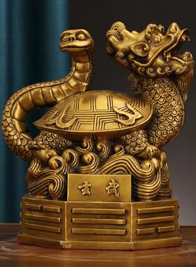 黄铜四方神兽摆件青龙白虎朱雀玄武四大神兽铜办公室开业工艺品家