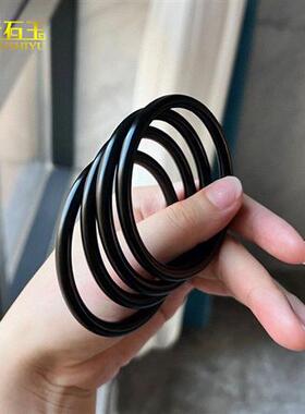 天然和田玉墨玉叮当镯手镯女款玉镯饰品礼物