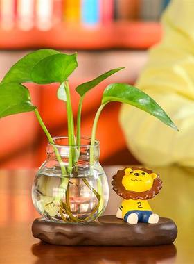 蕊杰创意工艺品家居仰望星空摆件插花水培绿萝花瓶办公桌上装饰品