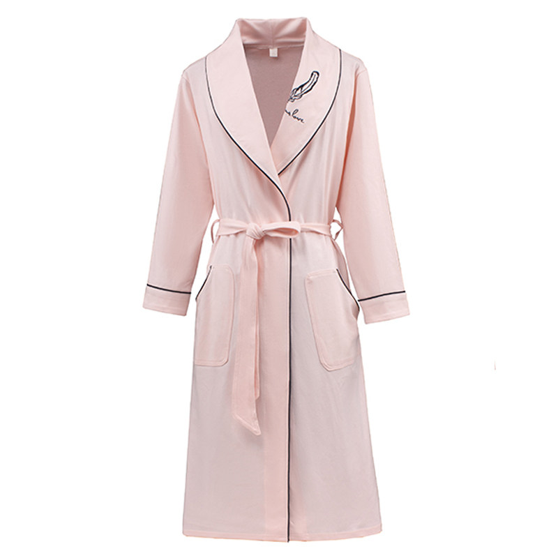 睡袍女春秋长款睡裙情侣睡衣浴衣 优美纺睡袍/浴袍