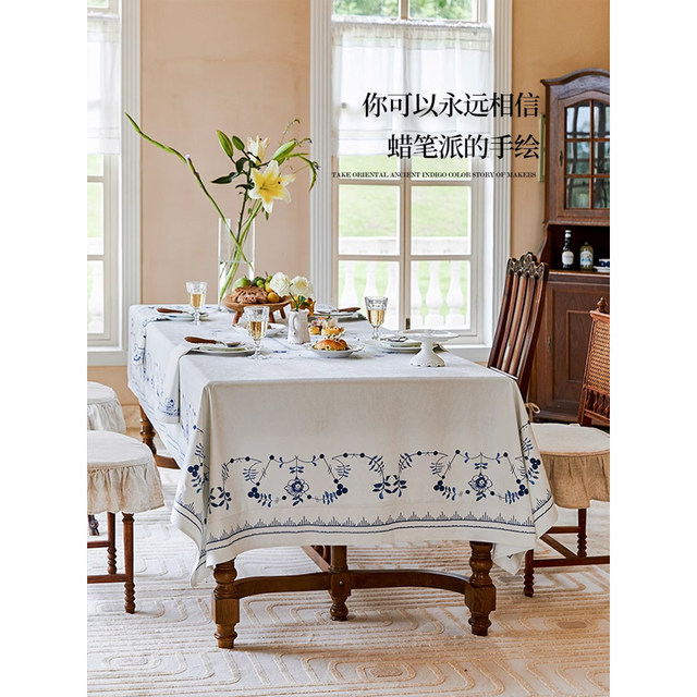 Crayon style French Chinese style waterproof tablecloth