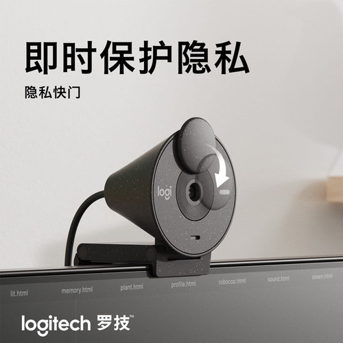 罗技Brio300摄像头全高清1080P带麦克风USB-C电脑笔记本视频直播 - 图0