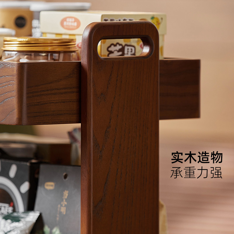 绿朵实木推车零食置物架客厅可移动沙发下午茶边几厨房果蔬收纳架,淘宝优惠券,粉丝福利购,淘宝优惠卷
