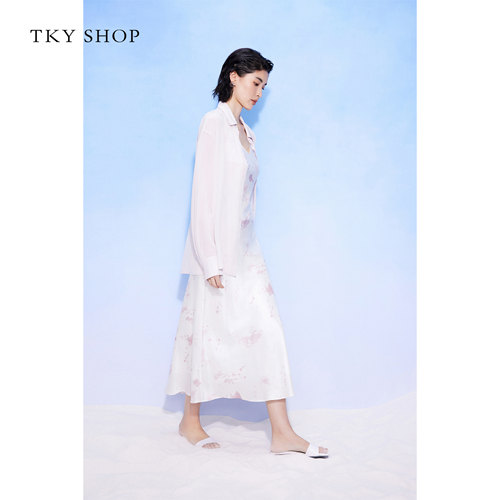 [100%桑蚕丝]TKY SHOP度假风真丝吊带连衣裙女高级质感漂亮长裙 - 图2