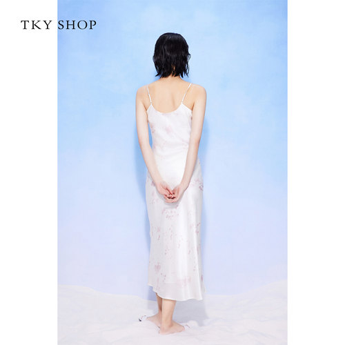[100%桑蚕丝]TKY SHOP度假风真丝吊带连衣裙女高级质感漂亮长裙 - 图3