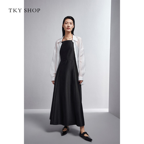 TKY SHOP肌理感长袖白色女士衬衫春季新款时尚休闲宽松薄上衣外套 - 图0