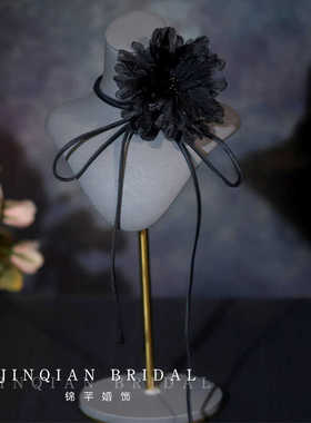 娟纱花甜美颈带白色锁骨链