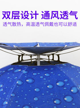 伞帽头戴式双层大号遮阳伞防雨可