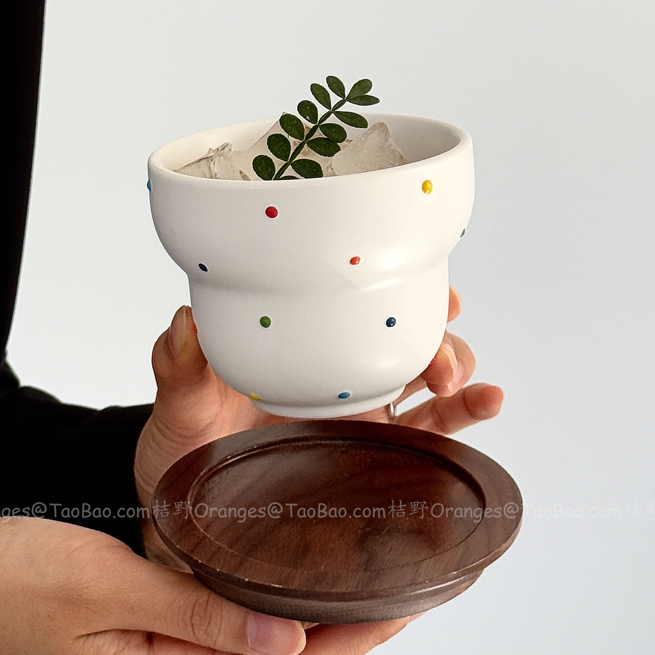 Oranges浮雕糖豆陶瓷手握杯哑光白咖啡杯拉花拿铁杯水杯小众礼物 - 图1