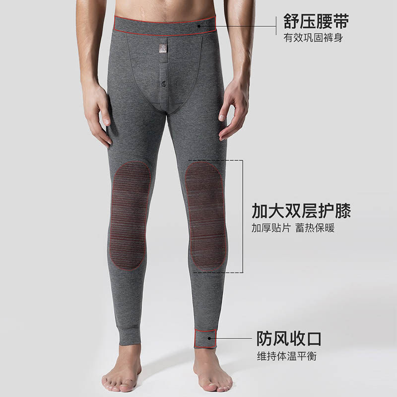 稻草人加绒加厚保暖裤男士护膝羊毛混纺打底秋裤宽松棉毛裤152618,淘宝优惠券,粉丝福利购,淘宝优惠卷