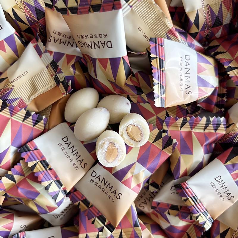 DANMAS丹玛仕香脆巴旦木黑白巧克力结婚高颜值喜糖搭配休闲零食品 - 图2