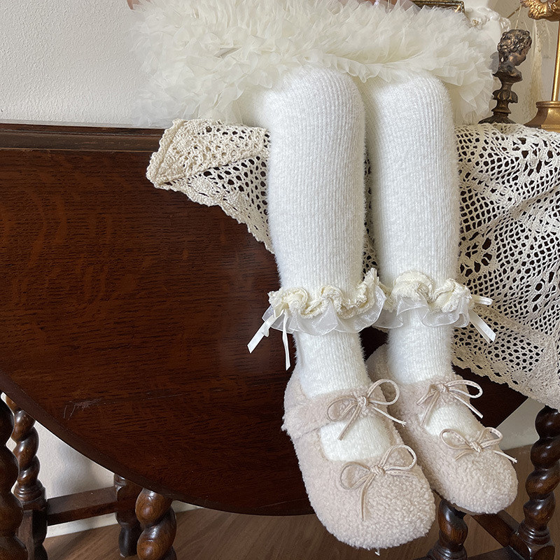 冬季女童加厚打底裤中小童花边蝴蝶结獭兔毛打底袜女宝宝连裤袜子,淘宝优惠券,粉丝福利购,淘宝优惠卷