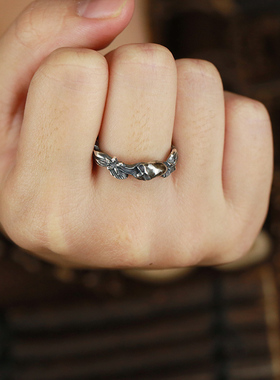 牛钝情侣925纯银日韩手工戒指