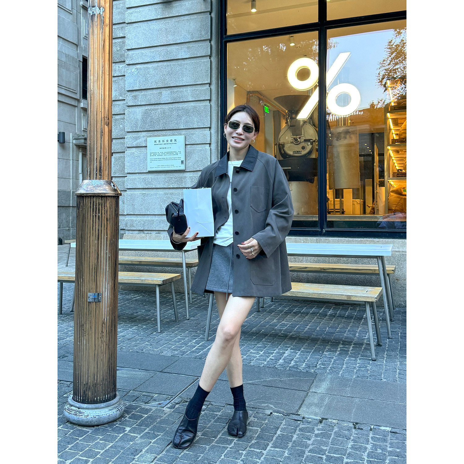 YANGLE_皮领风衣外套女2025新款秋季韩系高级宽松休闲中长款上衣,淘宝优惠券,粉丝福利购,淘宝优惠卷