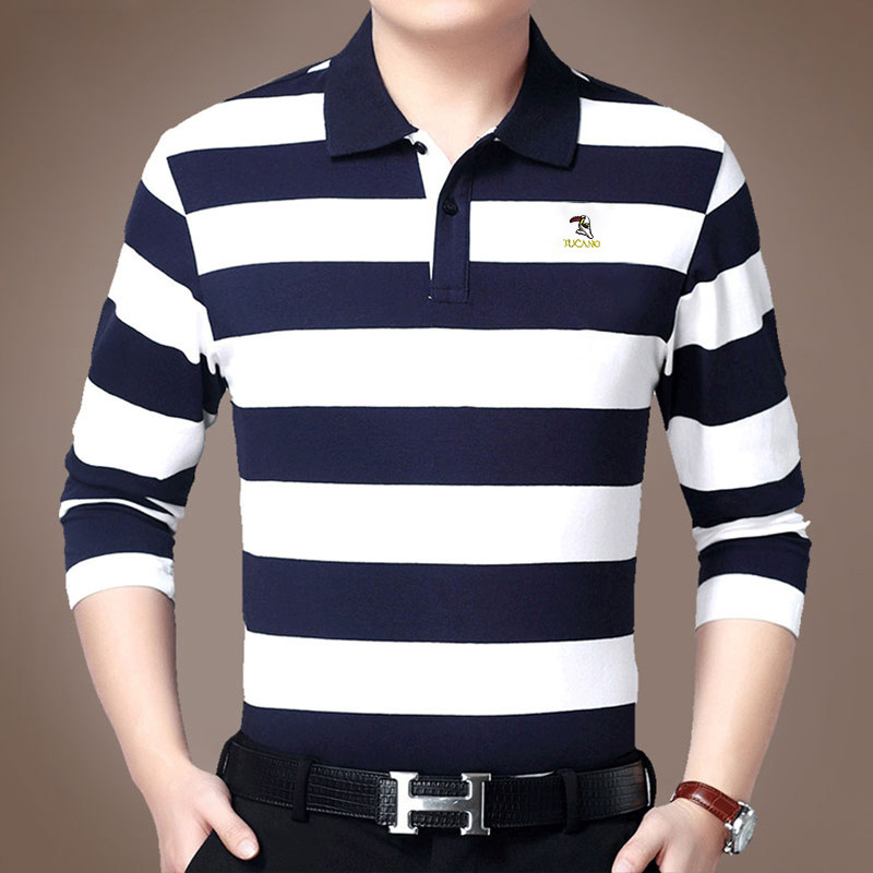 啄木鸟纯棉爸爸装长袖男秋季秋衣 啄木鸟菲凡T恤