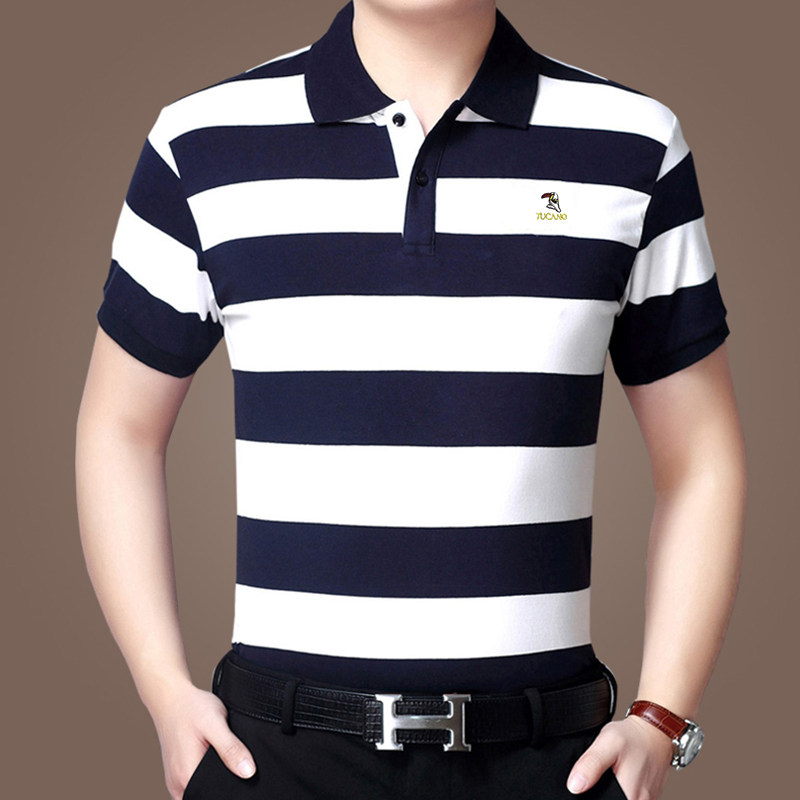 啄木鸟纯棉短袖男夏季中年人polo衫 啄木鸟菲凡T恤